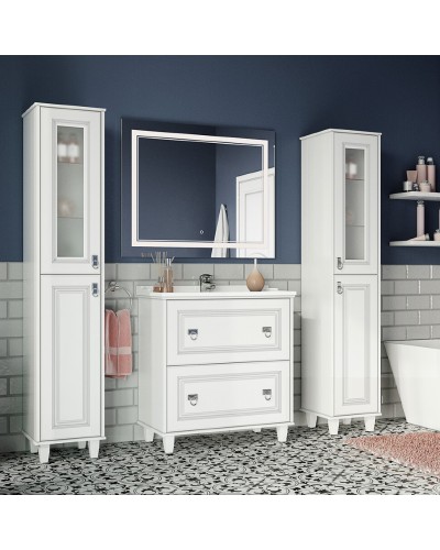 Версаль - 80 Тумба с 2 ящ. белая матовая / раковина