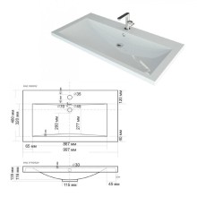 Енисей -100 тумба прямая (пленка) / раковина