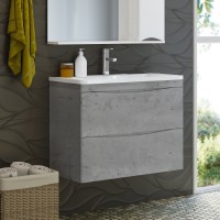 Атлантик - 60 Тумба подвесная с 2 ящ. закруг. края серый камень / раковина