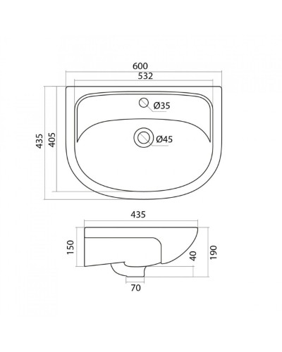 Смайл - 60 Тумба прямая / раковина