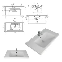 Натали - 80 Тумба подвесная 2 ящ. / раковина