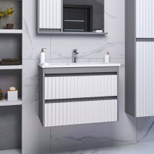 BALATON - 80 Тумба подвесная с 2 ящ. комбинированный / раковина