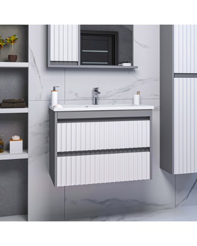 BALATON - 90 Тумба подвесная с 2 ящ. комбинированный/ раковина