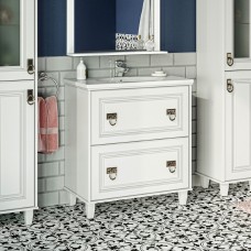 Версаль - 80 Тумба с 2 ящ. белая матовая / раковина