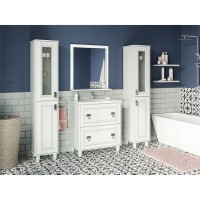 Версаль - 80 Тумба с 2 ящ. белая матовая / раковина