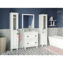 Версаль - 80 Тумба с 2 ящ. белая матовая / раковина