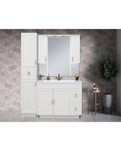 Амбра -100 тумба белая с 2 ящ. / раковина