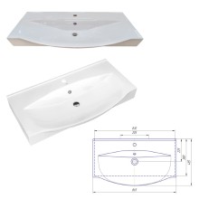 Элвис - 85 Тумба подвесная 2 ящ. белая эмаль / раковина