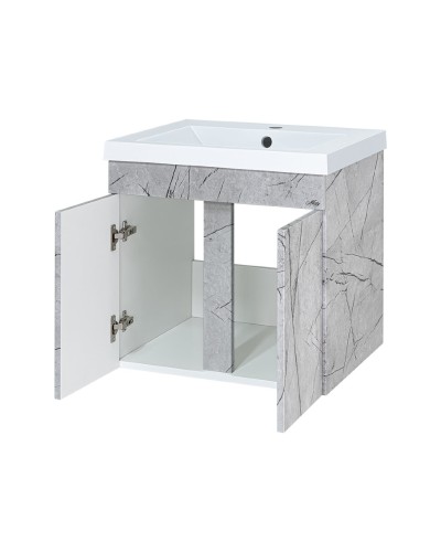 Торос -100 Тумба подвесная прямая серый мрамор / раковина