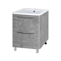 Атлантик - 70 Тумба напольная с 2 ящ. закруг. края серый камень / раковина