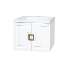 Галвер - 70 Тумба прямая подвесная белая / раковина