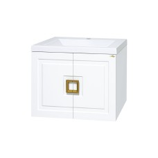 Галвер - 90 Тумба прямая подвесная белая / раковина