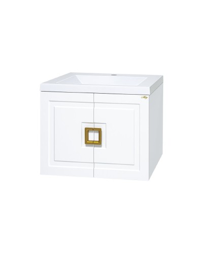 Галвер - 90 Тумба прямая подвесная белая / раковина