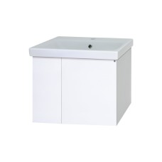 Лира - 50 Тумба прямая подвесная белая / раковина