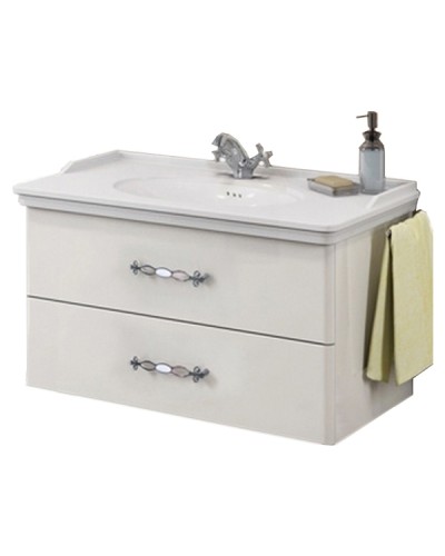 Тумба с раковиной Comforty Неаполь 100 00004139025 подвесная Белая