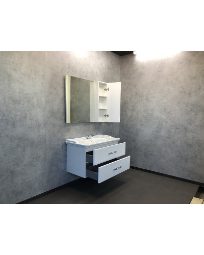 Тумба с раковиной Comforty Неаполь 100 00004139025 подвесная Белая
