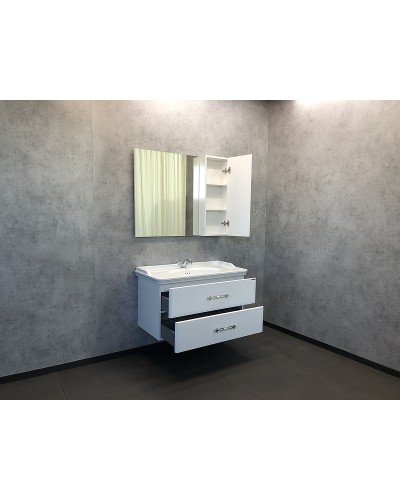 Тумба с раковиной Comforty Неаполь 100 00004139025 подвесная Белая