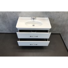 Тумба с раковиной Comforty Неаполь 100 00004139025 подвесная Белая