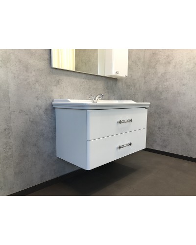 Тумба с раковиной Comforty Неаполь 100 00004139025 подвесная Белая