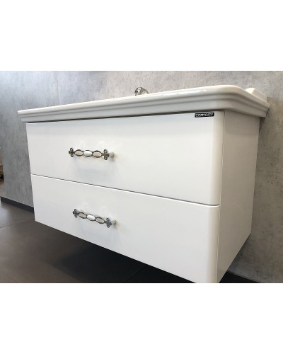 Тумба с раковиной Comforty Неаполь 100 00004139025 подвесная Белая