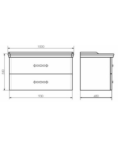 Тумба с раковиной Comforty Неаполь 100 00004139025 подвесная Белая