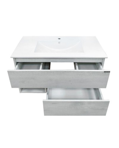 Тумба с раковиной Comforty Турин 90 00004147127 подвесная Дуб белый