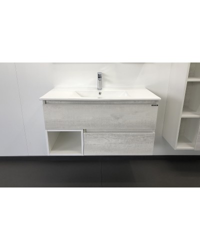 Тумба с раковиной Comforty Турин 90 00004147127 подвесная Дуб белый