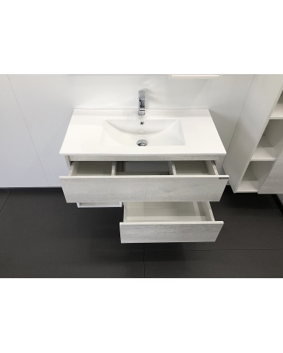 Тумба с раковиной Comforty Турин 90 00004147127 подвесная Дуб белый