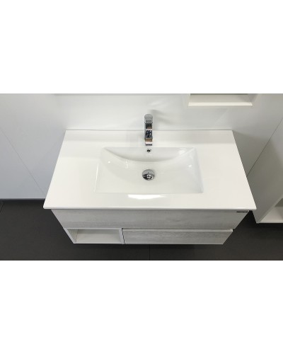 Тумба с раковиной Comforty Турин 90 00004147127 подвесная Дуб белый