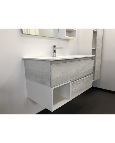 Тумба с раковиной Comforty Турин 90 00004147127 подвесная Дуб белый