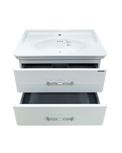 Тумба с раковиной Comforty Неаполь 80 00004147564 подвесная Белый глянец