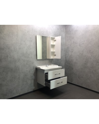 Тумба с раковиной Comforty Неаполь 80 00004147564 подвесная Белый глянец