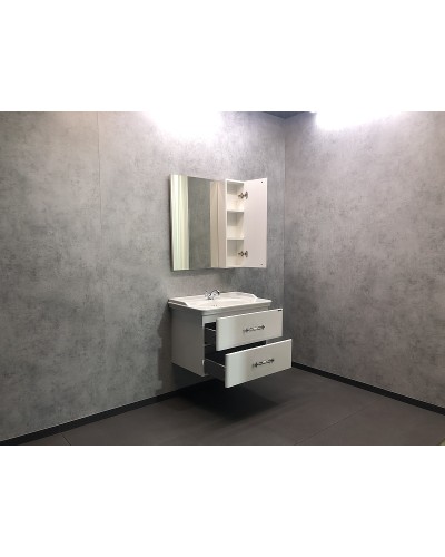 Тумба с раковиной Comforty Неаполь 80 00004147564 подвесная Белый глянец