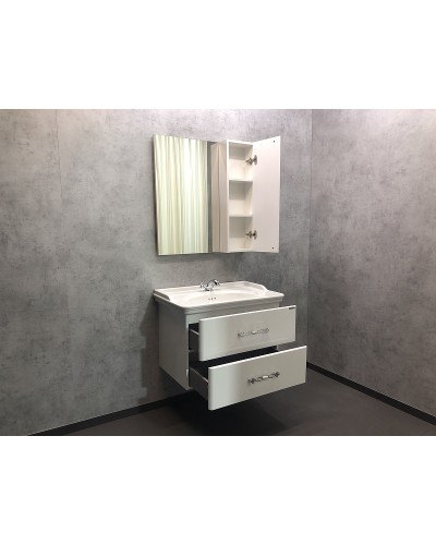 Тумба с раковиной Comforty Неаполь 80 00004147564 подвесная Белый глянец