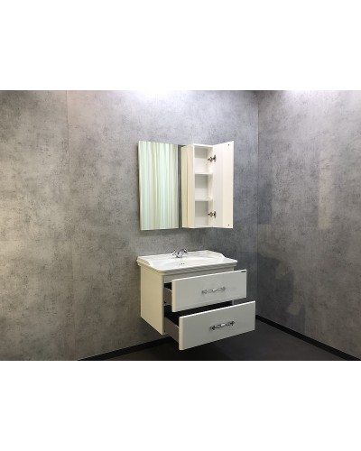 Тумба с раковиной Comforty Неаполь 80 00004147564 подвесная Белый глянец