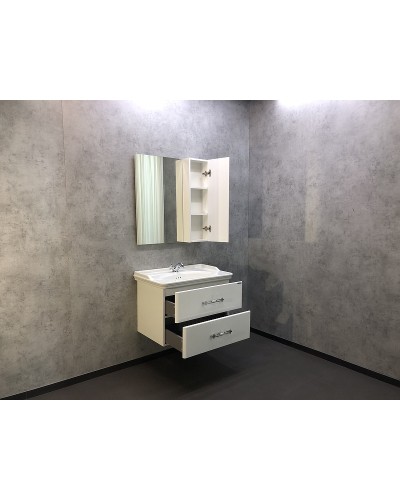 Тумба с раковиной Comforty Неаполь 80 00004147564 подвесная Белый глянец