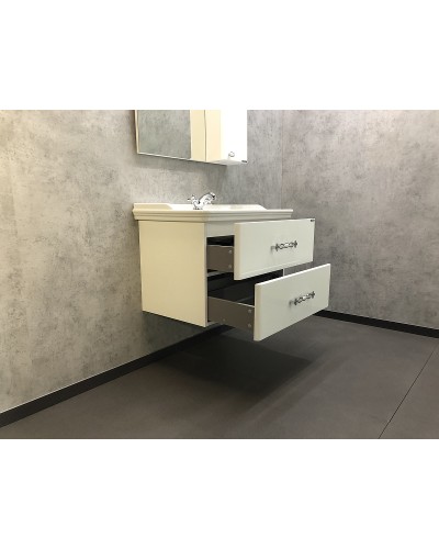 Тумба с раковиной Comforty Неаполь 80 00004147564 подвесная Белый глянец