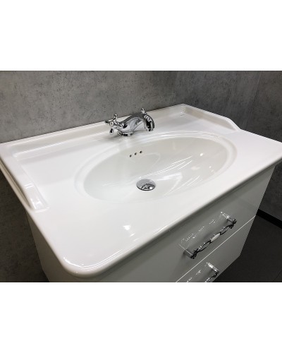 Тумба с раковиной Comforty Неаполь 80 00004147564 подвесная Белый глянец