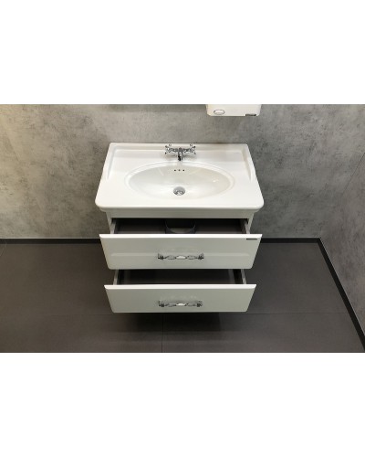 Тумба с раковиной Comforty Неаполь 80 00004147564 подвесная Белый глянец