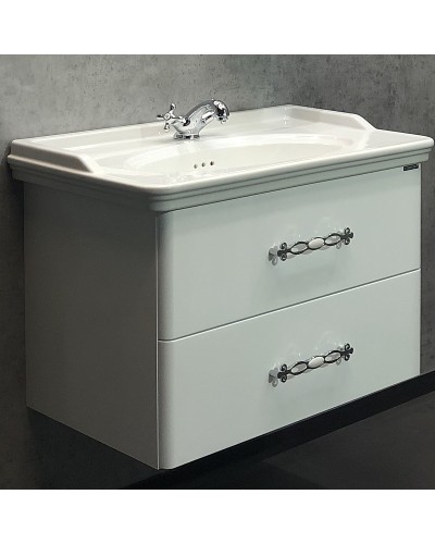 Тумба с раковиной Comforty Неаполь 80 00004147564 подвесная Белый глянец