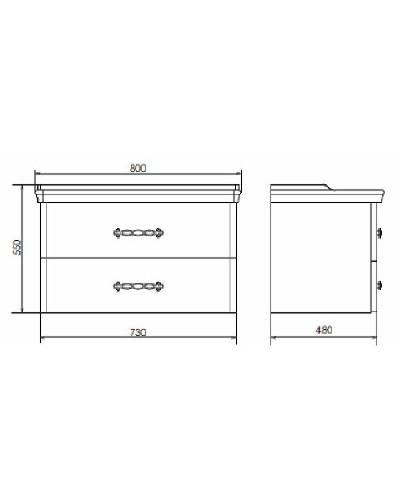 Тумба с раковиной Comforty Неаполь 80 00004147564 подвесная Белый глянец
