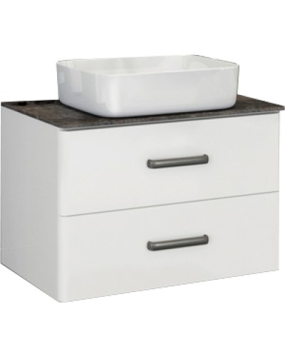 Тумба с раковиной Comforty Амстердам 75 00-00004668 подвесная Белая глянцевая
