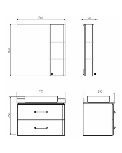 Тумба с раковиной Comforty Амстердам 75 00-00004668 подвесная Белая глянцевая