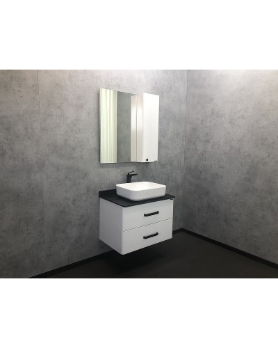 Тумба с раковиной Comforty Амстердам 75 00-00004668 подвесная Белая глянцевая