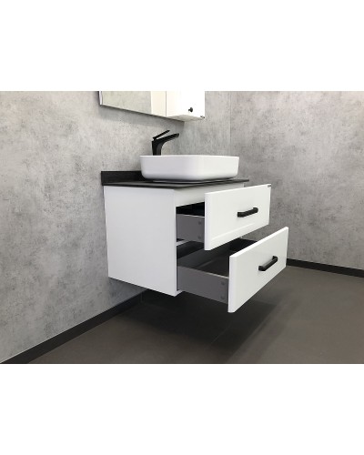 Тумба с раковиной Comforty Амстердам 75 00-00004668 подвесная Белая глянцевая