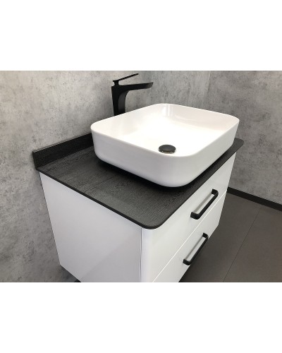 Тумба с раковиной Comforty Амстердам 75 00-00004668 подвесная Белая глянцевая