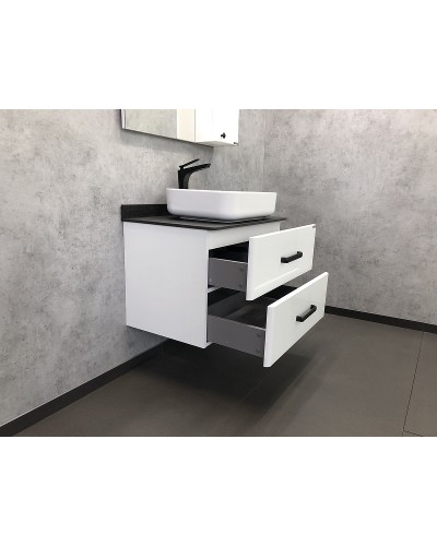 Тумба с раковиной Comforty Амстердам 75 00-00004668 подвесная Белая глянцевая