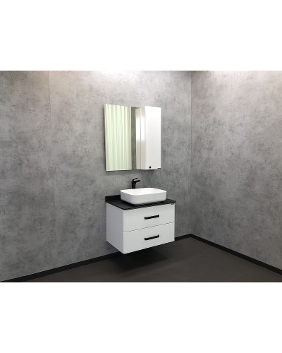 Тумба с раковиной Comforty Амстердам 75 00-00004668 подвесная Белая глянцевая