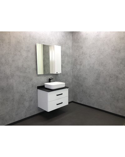 Тумба с раковиной Comforty Амстердам 75 00-00004668 подвесная Белая глянцевая