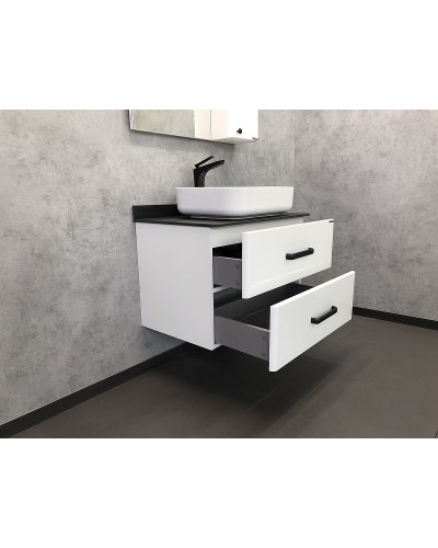 Тумба с раковиной Comforty Амстердам 75 00-00004668 подвесная Белая глянцевая